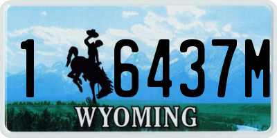 WY license plate 16437M