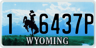 WY license plate 16437P