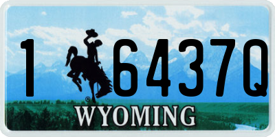 WY license plate 16437Q