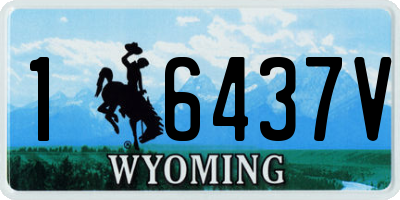 WY license plate 16437V