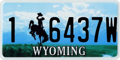 WY license plate 16437W