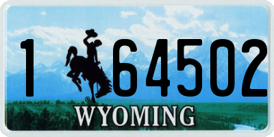 WY license plate 164502