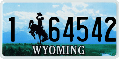 WY license plate 164542