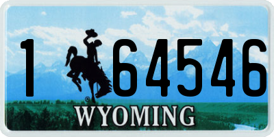 WY license plate 164546