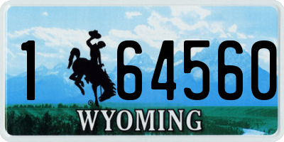 WY license plate 164560