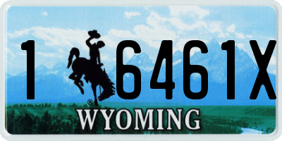 WY license plate 16461X
