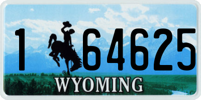 WY license plate 164625