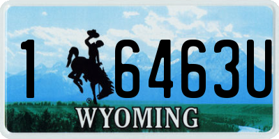 WY license plate 16463U