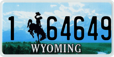 WY license plate 164649