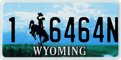 WY license plate 16464N