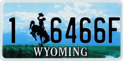 WY license plate 16466F