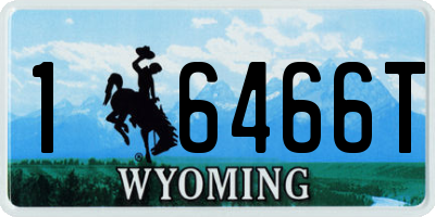 WY license plate 16466T