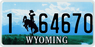 WY license plate 164670