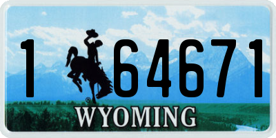 WY license plate 164671
