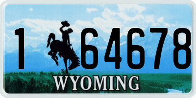 WY license plate 164678