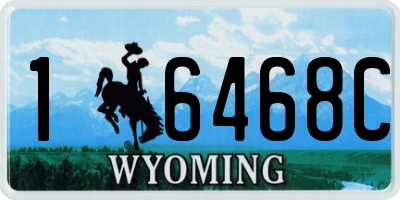 WY license plate 16468C