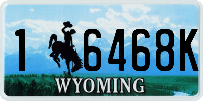 WY license plate 16468K