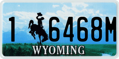 WY license plate 16468M