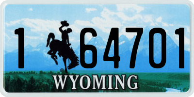 WY license plate 164701
