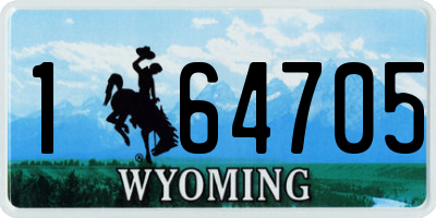 WY license plate 164705