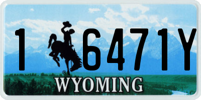 WY license plate 16471Y