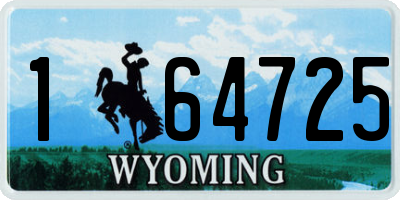 WY license plate 164725