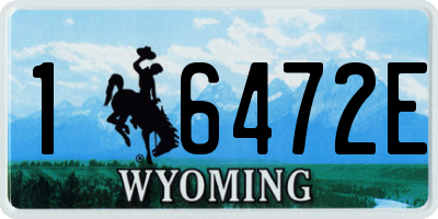 WY license plate 16472E