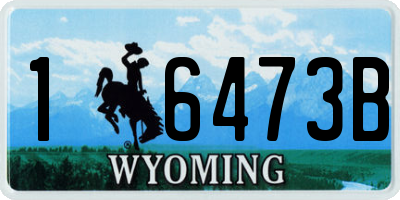 WY license plate 16473B