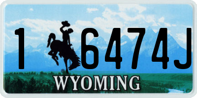 WY license plate 16474J