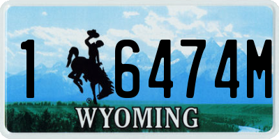WY license plate 16474M