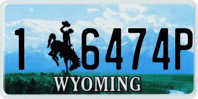 WY license plate 16474P
