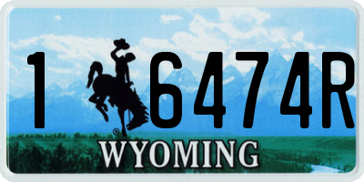 WY license plate 16474R