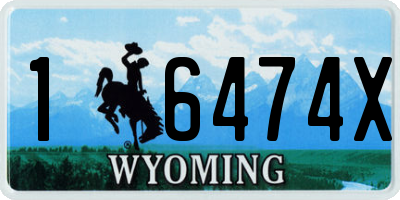 WY license plate 16474X