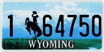 WY license plate 164750