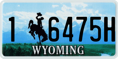 WY license plate 16475H