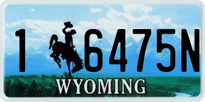 WY license plate 16475N