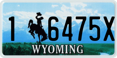 WY license plate 16475X