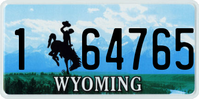 WY license plate 164765