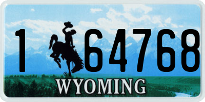 WY license plate 164768