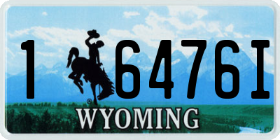 WY license plate 16476I