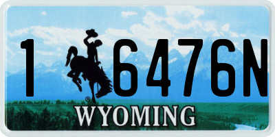 WY license plate 16476N