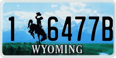 WY license plate 16477B