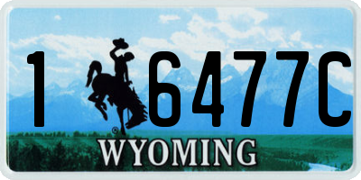 WY license plate 16477C