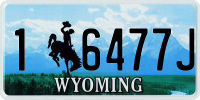 WY license plate 16477J