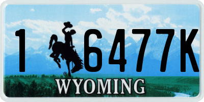 WY license plate 16477K