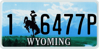 WY license plate 16477P