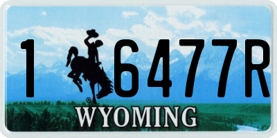 WY license plate 16477R