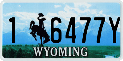 WY license plate 16477Y