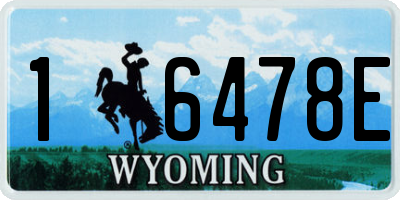 WY license plate 16478E