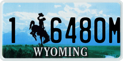 WY license plate 16480M
